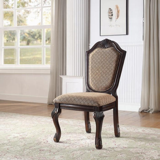Chateau De Ville Fabric & Espresso Side Chair image