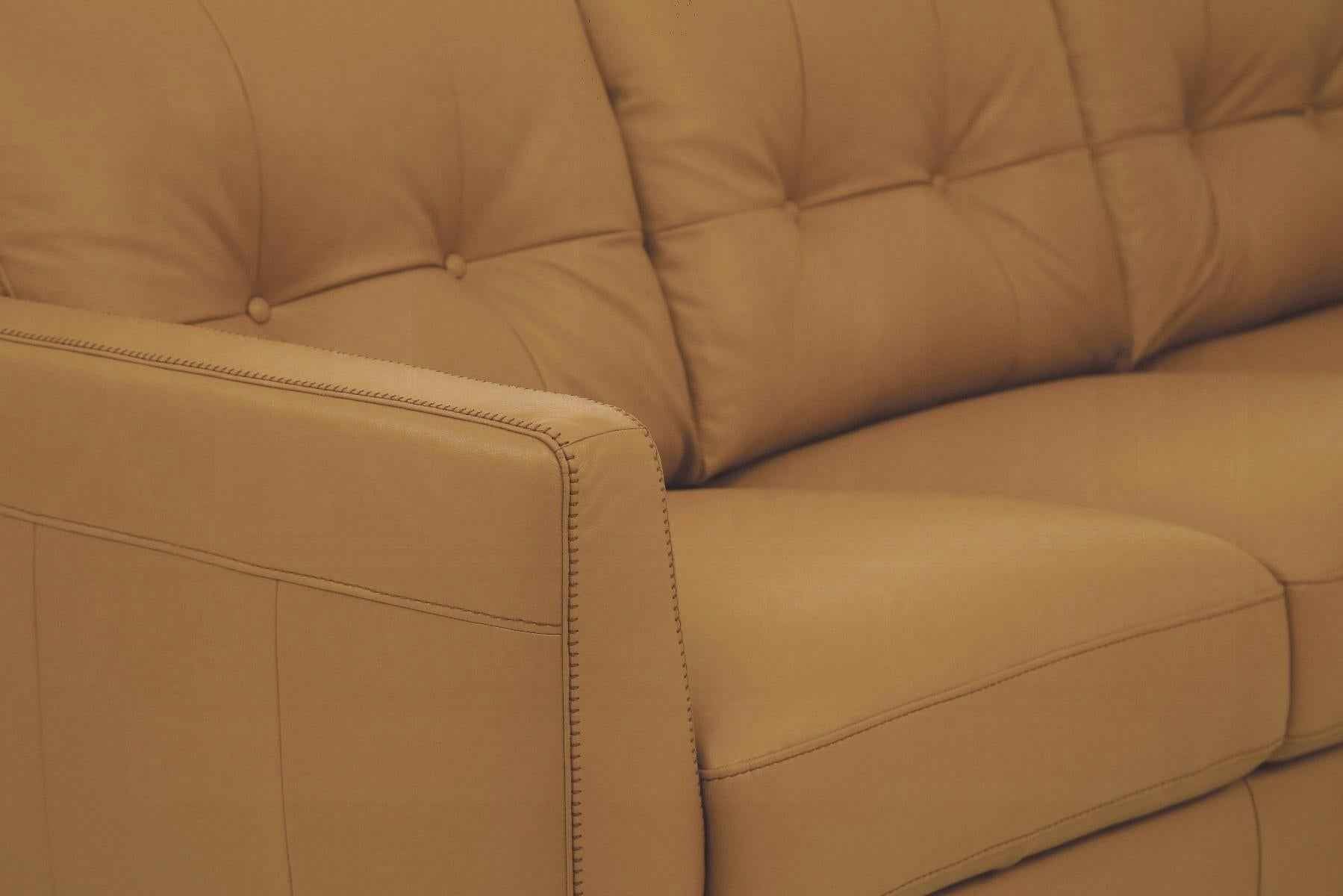 Radwan Camel Leather Sofa