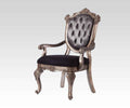 Acme Chantelle Button Tufted Back Seat Dining Arm Chair (Set of 2) in Antique Platinum 60543