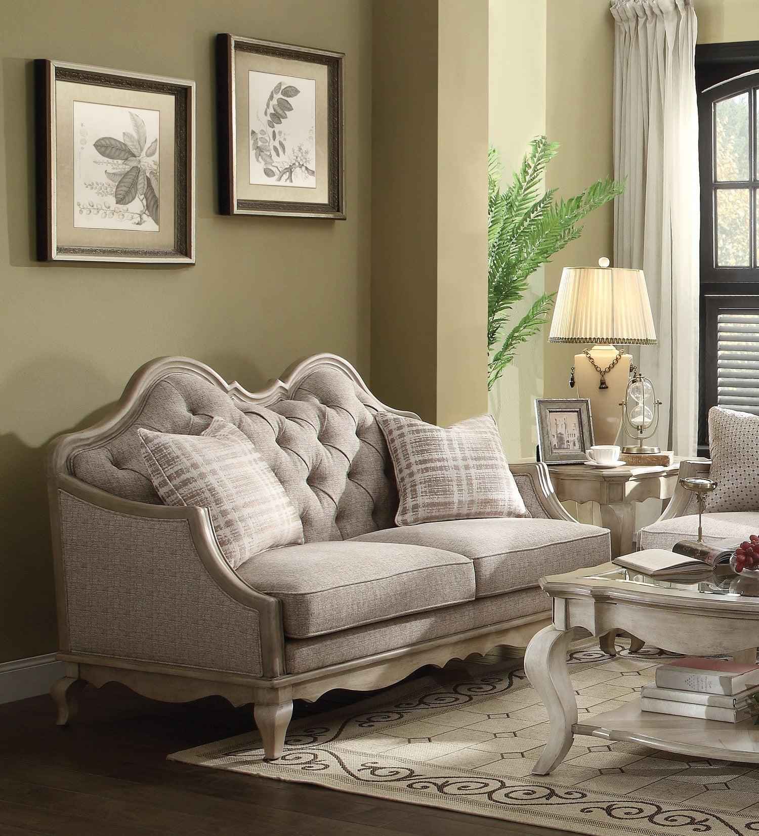 Acme Chelmsford Loveseat in Beige 56051