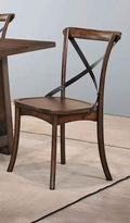 Acme Furniture Kaelyn Side Chair in Dark Oak and Black (Set of 2) 73032