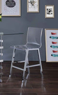 Acme Furniture Nadie Counter Height Chair in Chrome (Set of 2) 72592