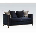 Acme Phaedra Loveseat with 4 Pillows in Blue Fabric 52831