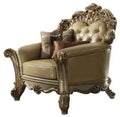 Acme Vendome Chair w/ 2 Pillows in Gold Patina 53002