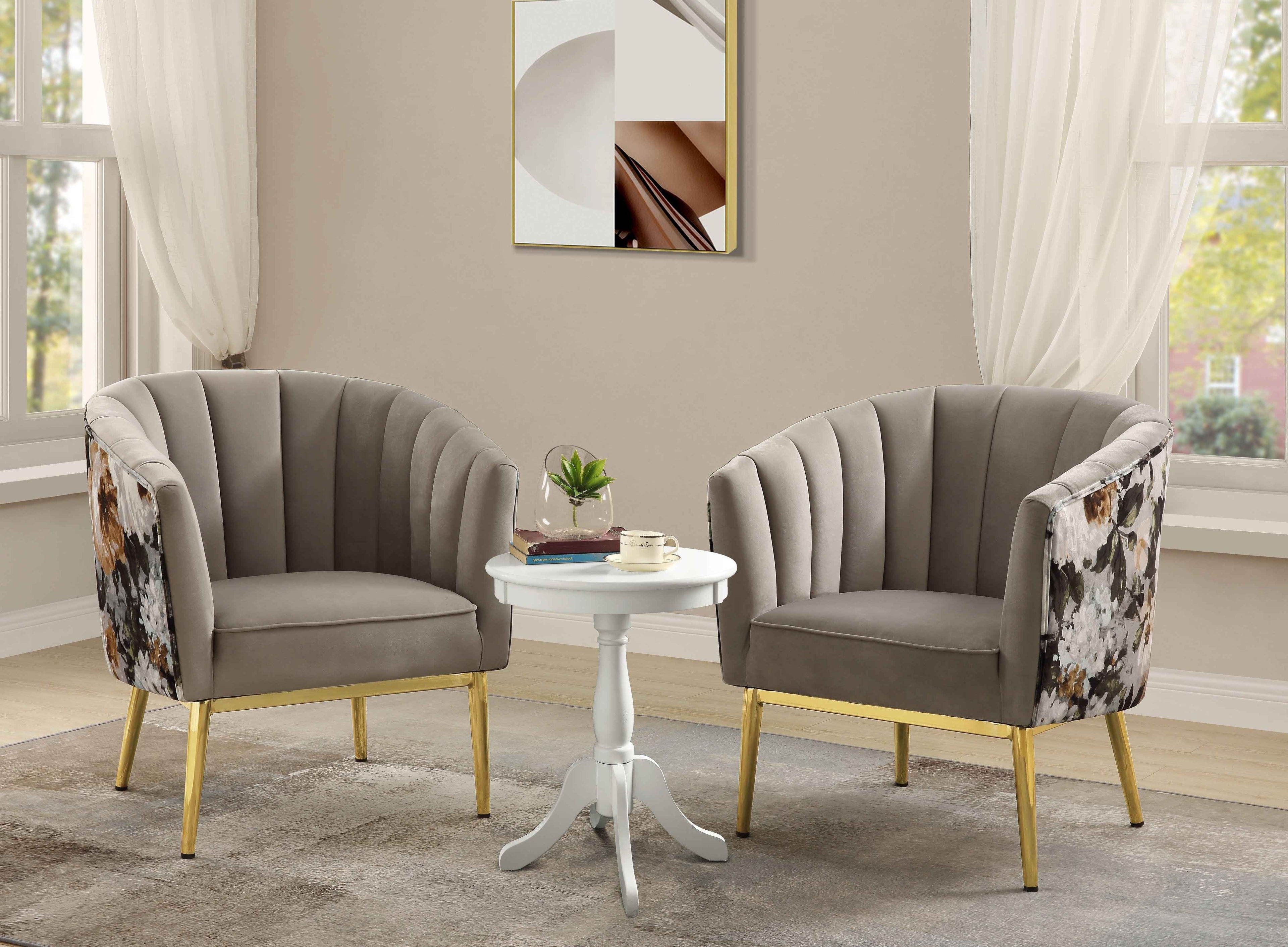 Colla Black Velvet & Gold Accent Chair