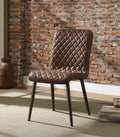 Hosmer Vintage Chocolate Top Grain Leather & Antique Black Side Chair