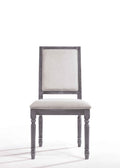 Leventis Cream Linen & Weathered Gray Side Chair