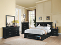 Louis Philippe III Black Eastern King Bed