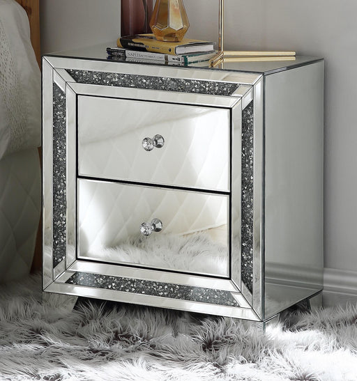 Noralie Mirrored & Faux Diamonds Accent Table - VIP FURNITURE (NJ)
