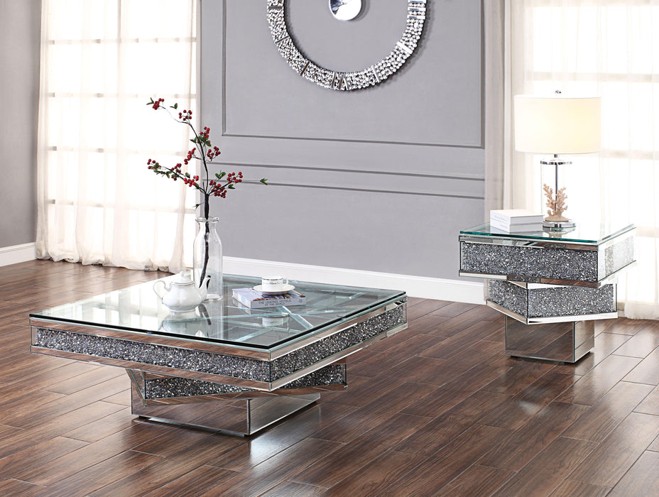 Noralie Mirrored & Faux Diamonds Coffee Table - VIP FURNITURE (NJ)