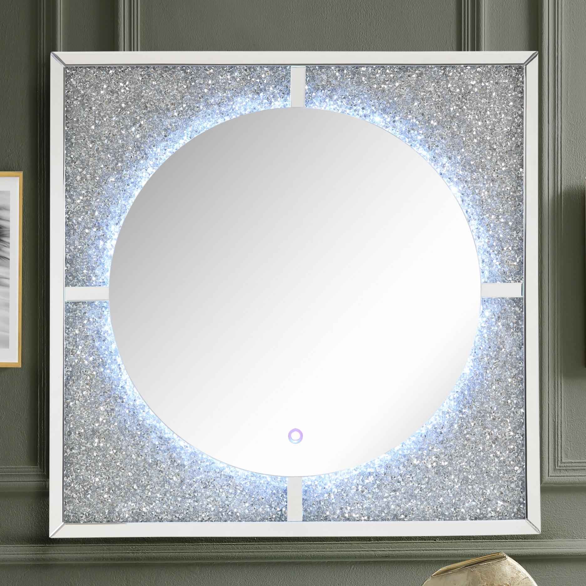 Nowles Mirrored & Faux Stones Wall Decor (LED)