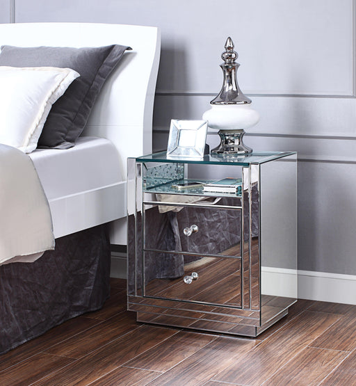 Nysa Mirrored & Faux Crystals Accent Table - VIP FURNITURE (NJ)