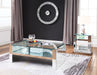 Nysa Mirrored & Faux Crystals Coffee Table - VIP FURNITURE (NJ)