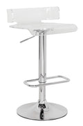 Rania Clear & Chrome Adjustable Stool (1Pc)