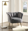 Reese Gray Velvet & Gold Accent Chair