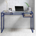 Yasin Blue & Glass Desk