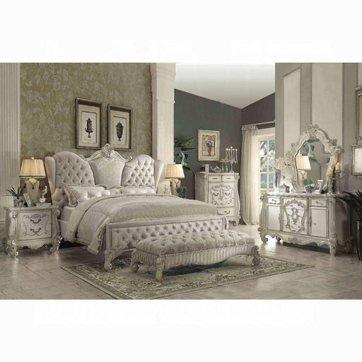 Versailles Ivory Velvet & Bone White Eastern King Bed image
