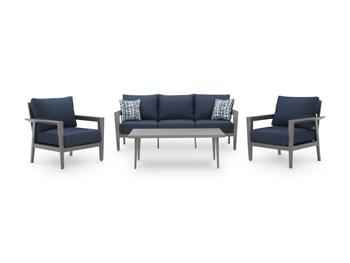 Gali Outdoor Sofa/Chairs/Table Set (Set of 4)