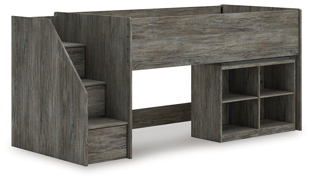 Frandern Loft Bed with Bookcase Storage