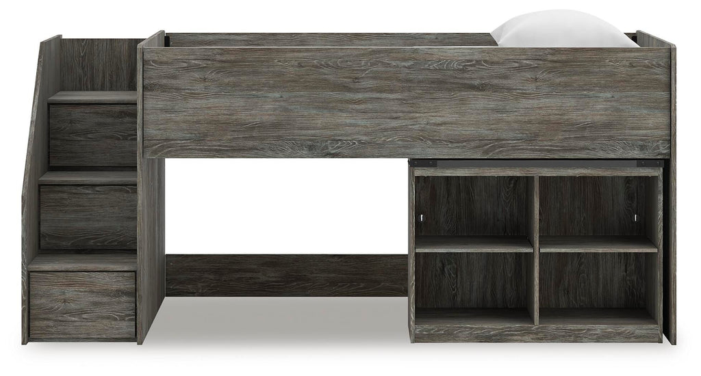 Frandern Loft Bed with Bookcase Storage