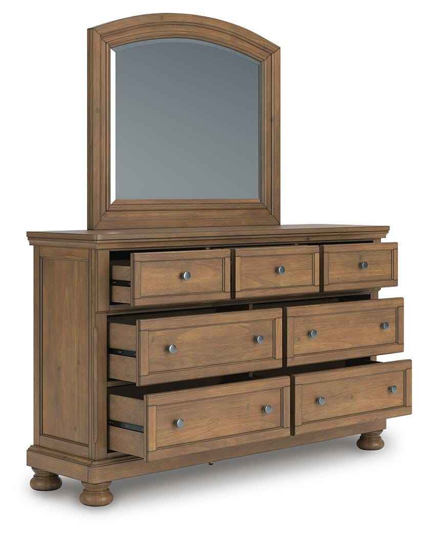 Feddinger Bedroom Set (Queen Bed, Dresser, Mirror, and Nightstand)