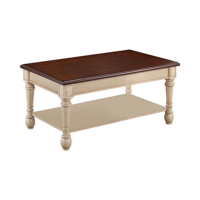 Dark Brown/Antique White Coffee Table VIP Coaster Z2 Premium