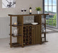Walnut Bar Unit With Wine Bottle Storage vip Coaster