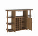 Walnut Bar Unit With Wine Bottle Storage vip Coaster