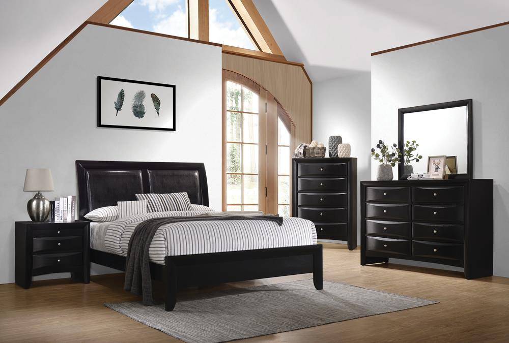 Briana California King Upholstered Panel Bed Black - VIP FURNITURE (NJ)