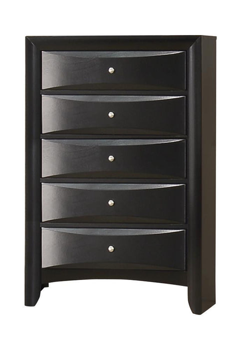 Briana Rectangular 5-drawer Chest Black - VIP FURNITURE (NJ)