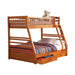 Ashton Twin Over Full 2-drawer Bunk Bed Honey - VIP FURNITURE (NJ)