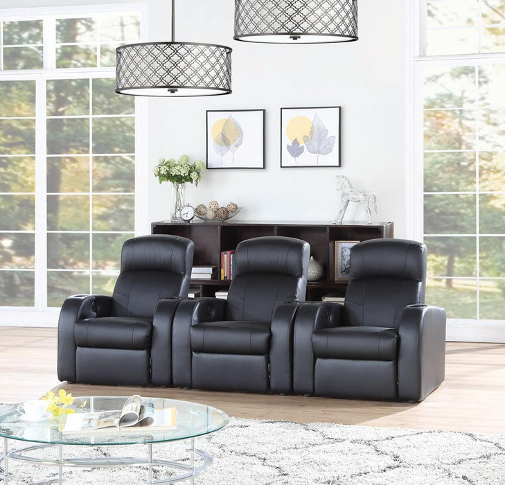 Cyrus Home Theater Upholstered Recliner Black - VIP FURNITURE (NJ)