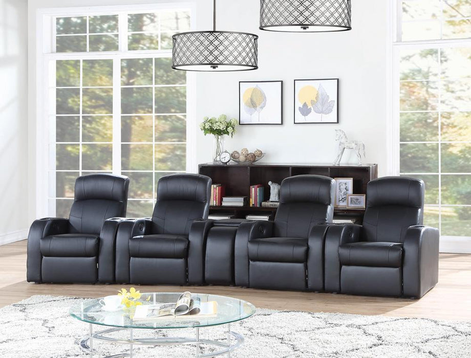 Cyrus Home Theater Upholstered Recliner Black - VIP FURNITURE (NJ)