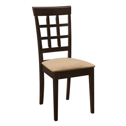 Gabriel Lattice Back Side Chairs Cappuccino and Tan (Set of 2) - VIP FURNITURE (NJ)