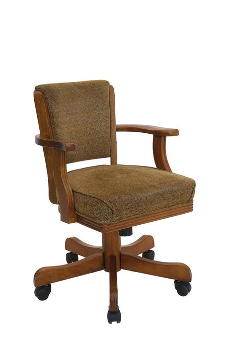 Mitchell Upholstered Game Chair Olive-brown and Amber - VIP FURNITURE (NJ)