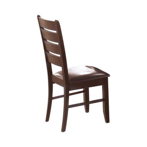 Dalila Ladder Back Side Chairs Cappuccino and Black (Set of 2) - VIP FURNITURE (NJ)