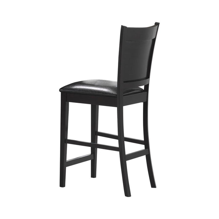 Jaden Upholstered Counter Height Stools Black and Espresso (Set of 2) - VIP FURNITURE (NJ)