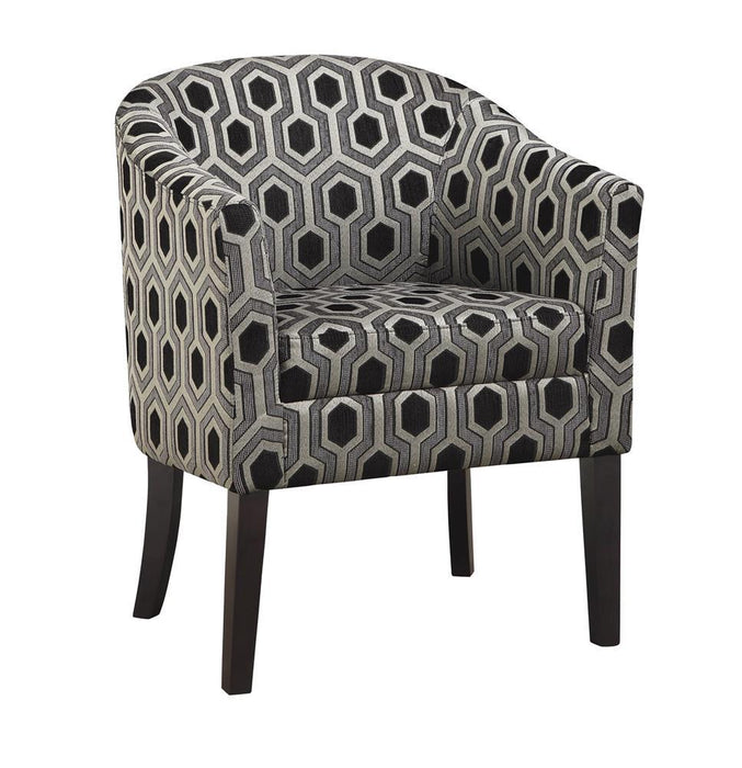 Jansen Hexagon Patterned Accent Chair Grey and Black - VIP FURNITURE (NJ)