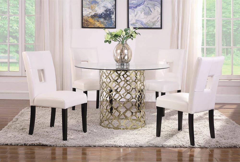 Shannon Open Back Upholstered Dining Chairs White (Set of 2) - VIP FURNITURE (NJ)