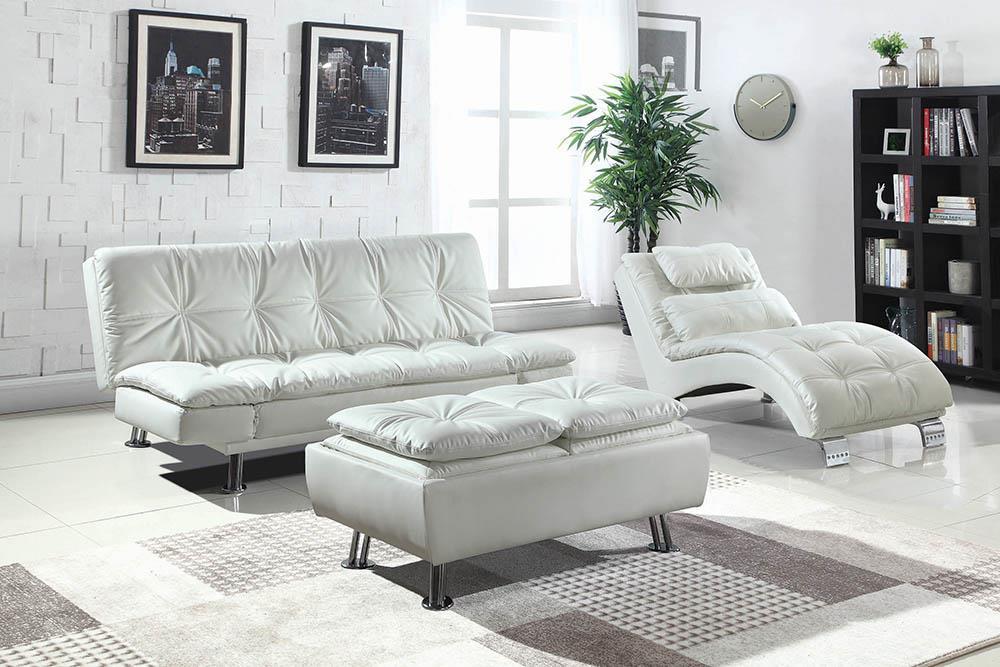Dilleston Upholstered Chaise White - VIP FURNITURE (NJ)