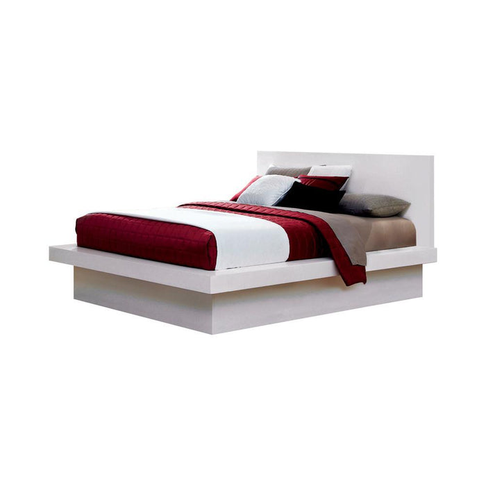Jessica Eastern King Platform Bed with Rail Seating White - VIP FURNITURE (NJ)