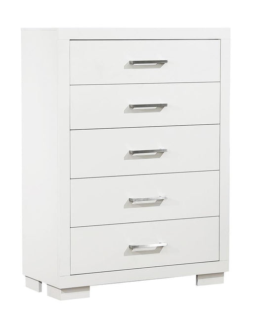 Jessica 5-drawer Chest White - VIP FURNITURE (NJ)