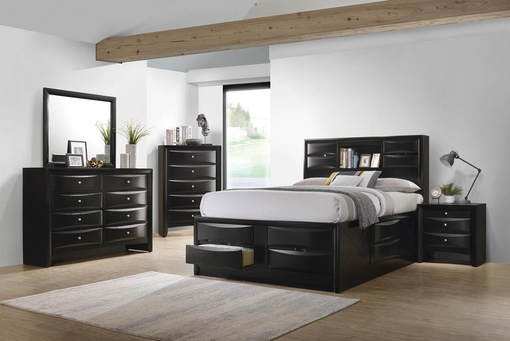 Briana California King Platform Storage Bed Black - VIP FURNITURE (NJ)