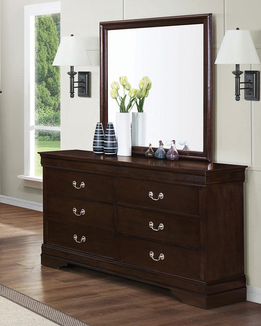 Louis Philippe Square Dresser Mirror Cappuccino - VIP FURNITURE (NJ)
