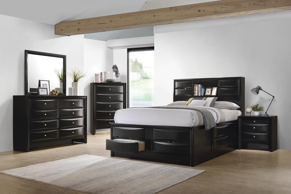 Briana Queen Platform Storage Bed Black - VIP FURNITURE (NJ)