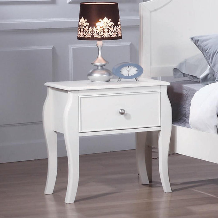 Dominique 1-drawer Nightstand Cream White - VIP FURNITURE (NJ)