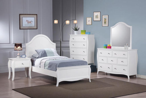 Dominique Twin Panel Bed Cream White - VIP FURNITURE (NJ)