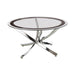Brooke Glass Top Coffee Table Chrome and Black - VIP FURNITURE (NJ)
