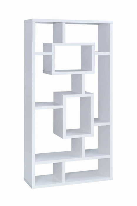 Howie 10-shelf Bookcase White - VIP FURNITURE (NJ)