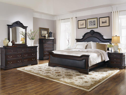 Cambridge Queen Panel Bed Cappuccino and Brown - VIP FURNITURE (NJ)